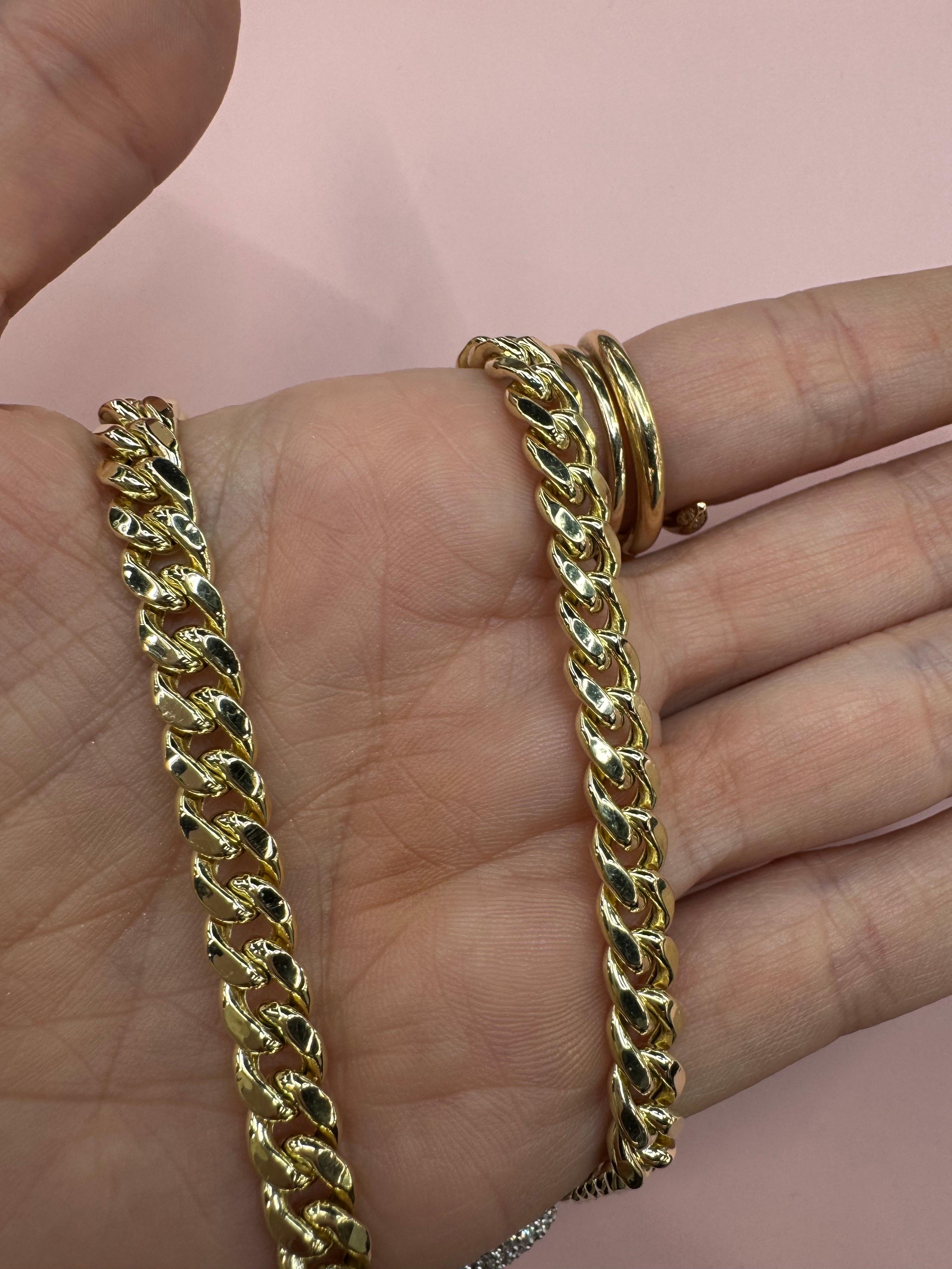 Cuore soffiato con pavé di diamanti su catena cubana in oro bianco 14 carati 2,49 CTS G SI1-2 in vendita 4