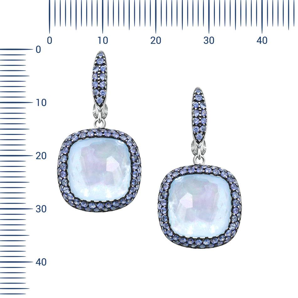 Earrings Gold 18  K
Topaz 2--Square-10/1A 
Mother of pearl 2-2 ct 
Purple sapphire 142-2,09 ct  
Weight 10,5 gram

With a heritage of ancient fine Swiss jewelry traditions, NATKINA is a Geneva based jewellery brand, which creates modern jewellery