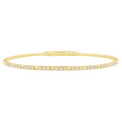 Diamond Pyramid 14K Gold Link Bracelet