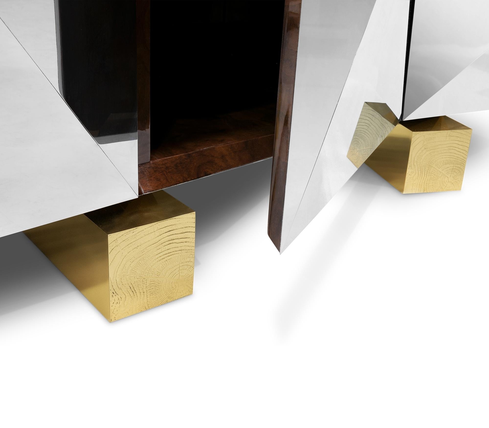 Diamant Pyrit XL Sideboard - Handgefertigtes Holz & poliertes Messing - Boca do Lobo im Zustand „Neu“ im Angebot in Rio Tinto, PT