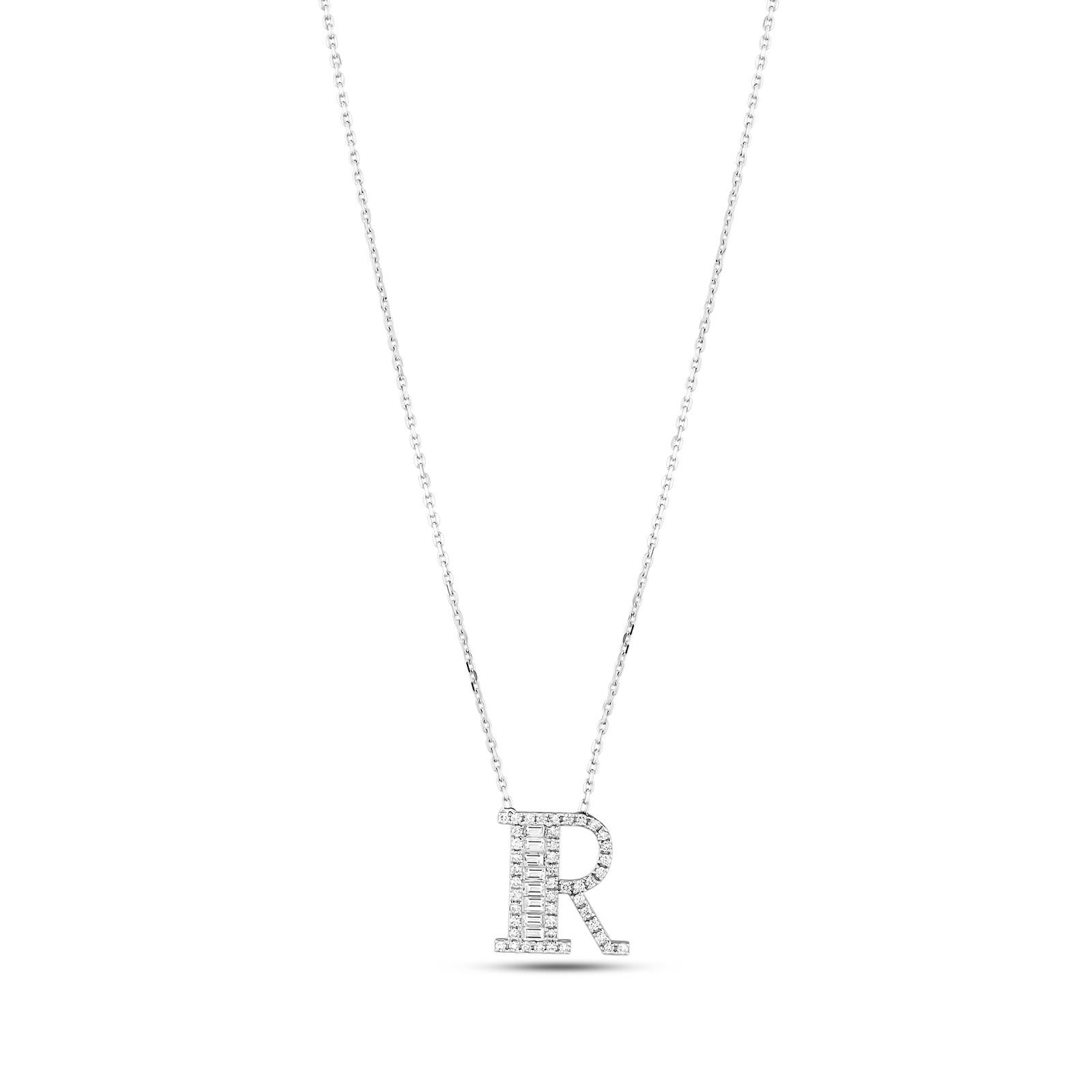letter r diamond pendant