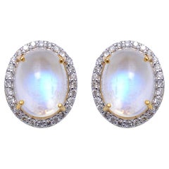 14k Gold 0,31 Karat Diamant & 6,60 Karat Regenbogen-Ohrring
