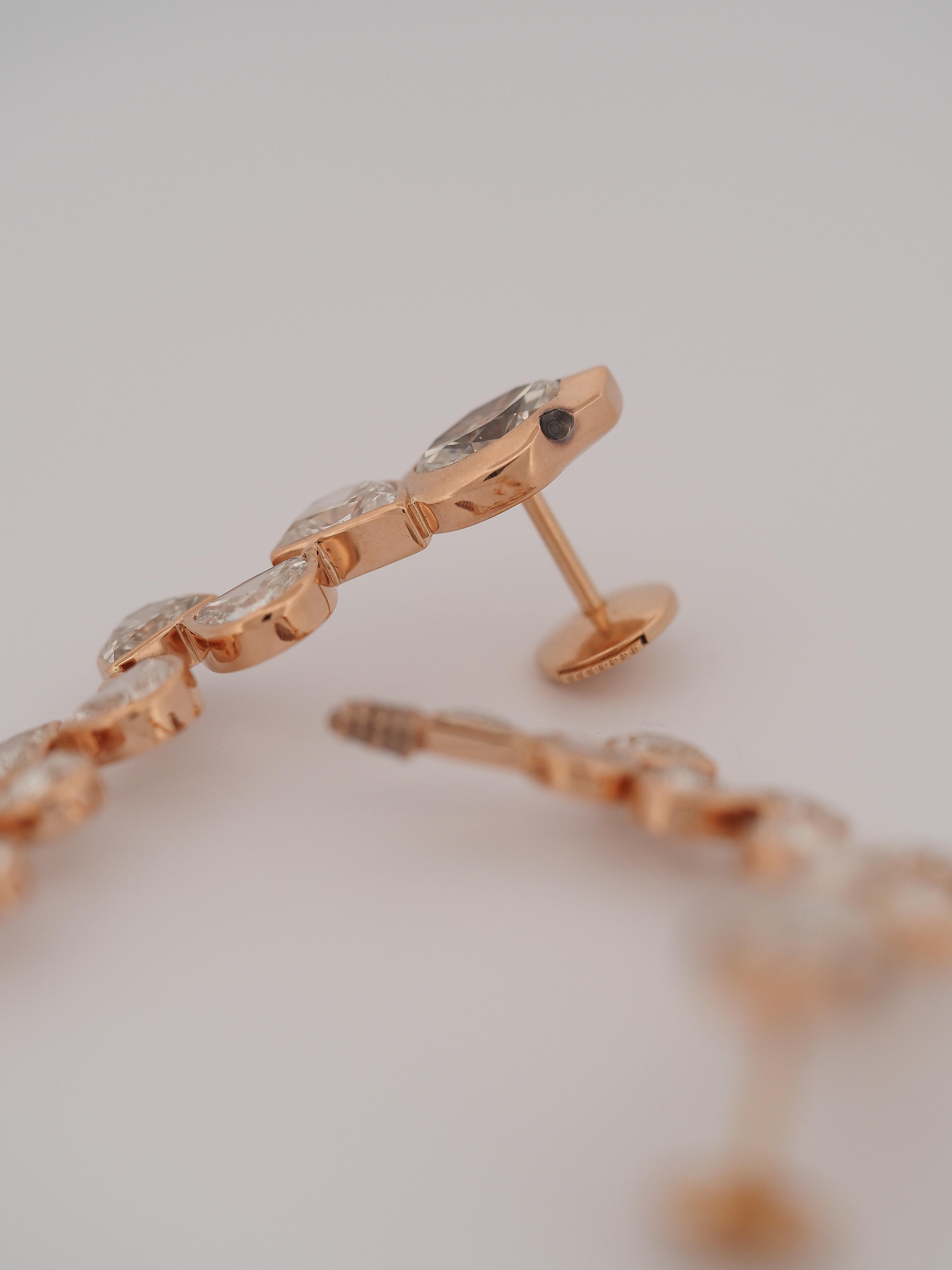 Taille demi-lune KOENIG Diamond Rattle Snake Earrings en vente