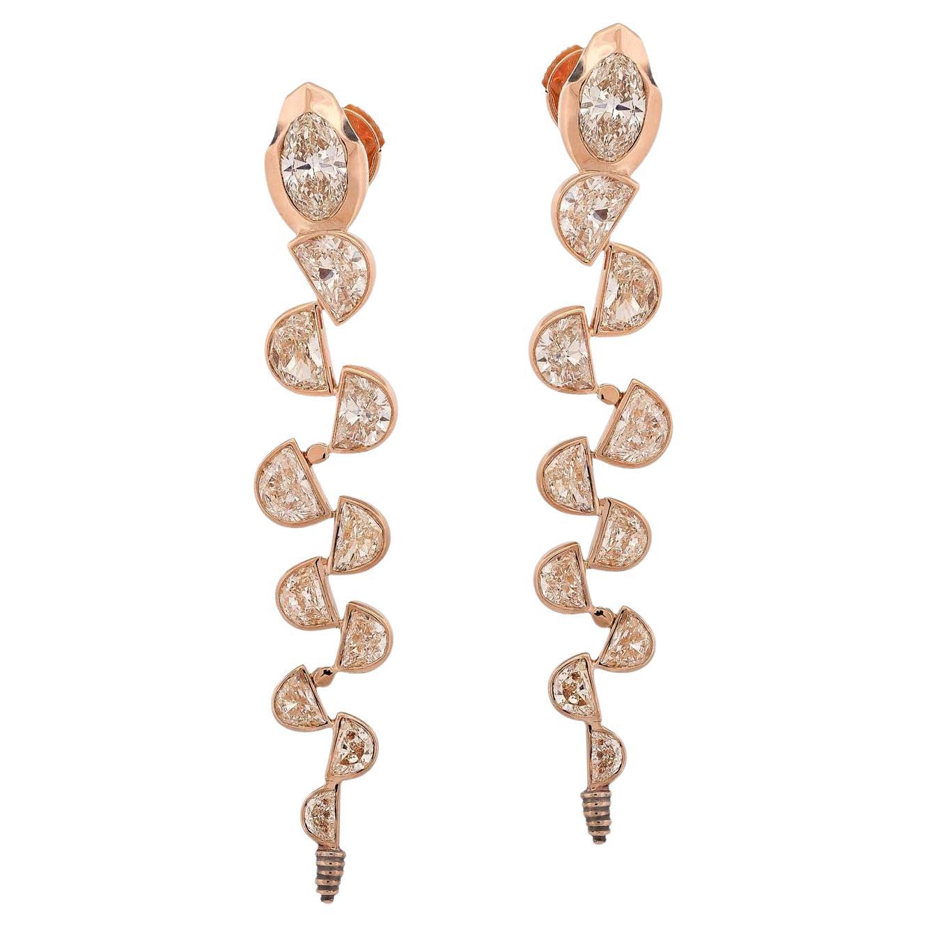 KOENIG Diamond Rattle Snake Earrings en vente