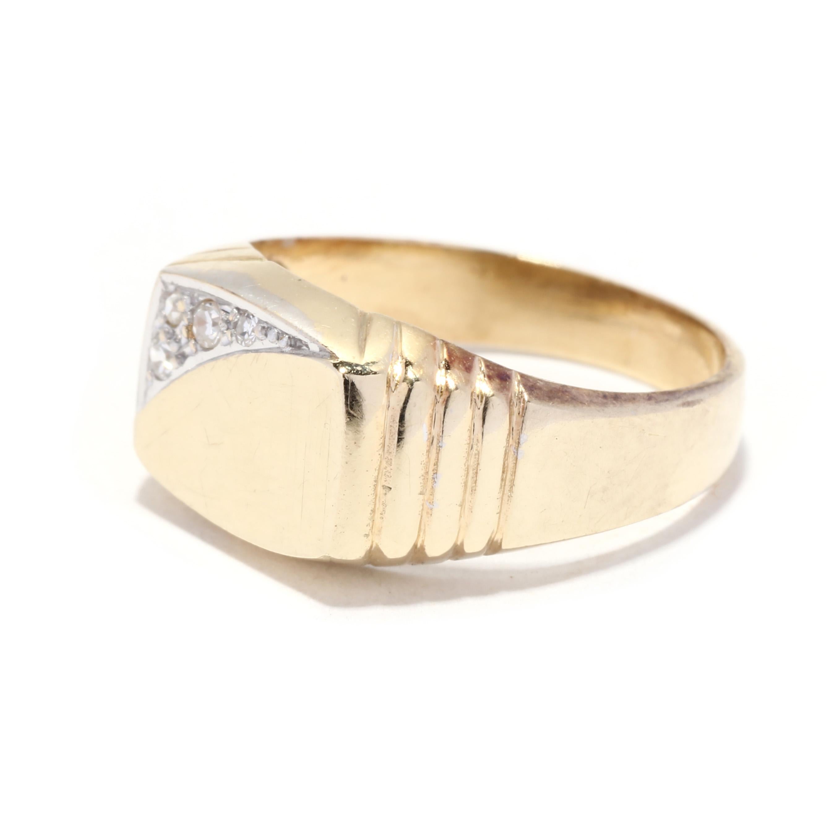 mens gold rectangle ring