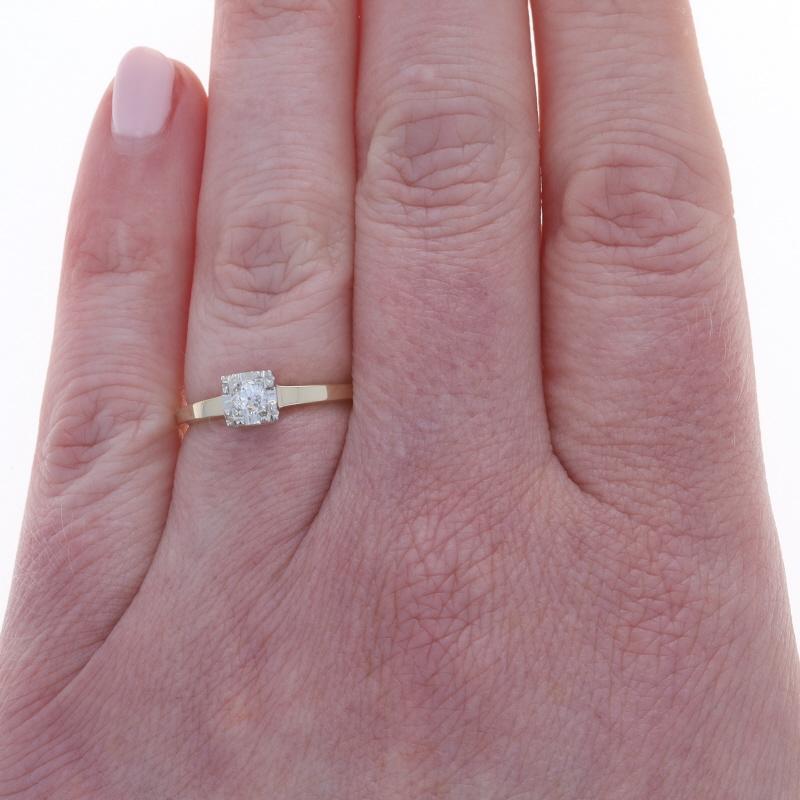 Taglio antico europeo Anello di fidanzamento solitario con diamante retrò europeo .22ct in vendita
