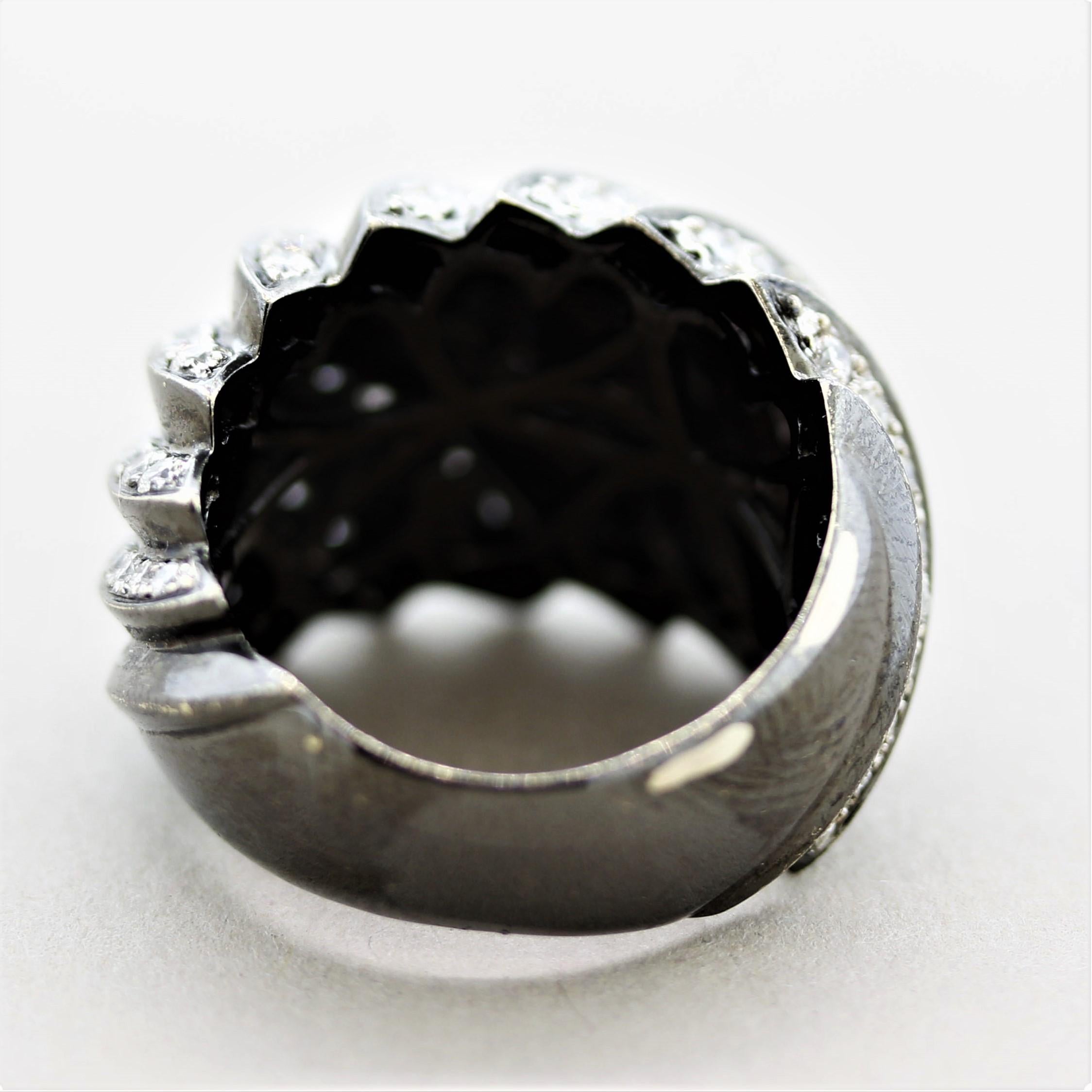 Women's Diamond Rhodium & Gold Spiral Ring