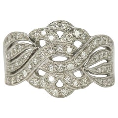 Bague cocktail « Diamond Ribbon » en or blanc 14 carats