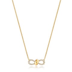 DIAMOND Ribbon Knot BOW NECKLACE IN 18CT Gold