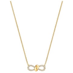 DIAMOND Ribbon Knot BOW NECKLACE IN 18CT Gold