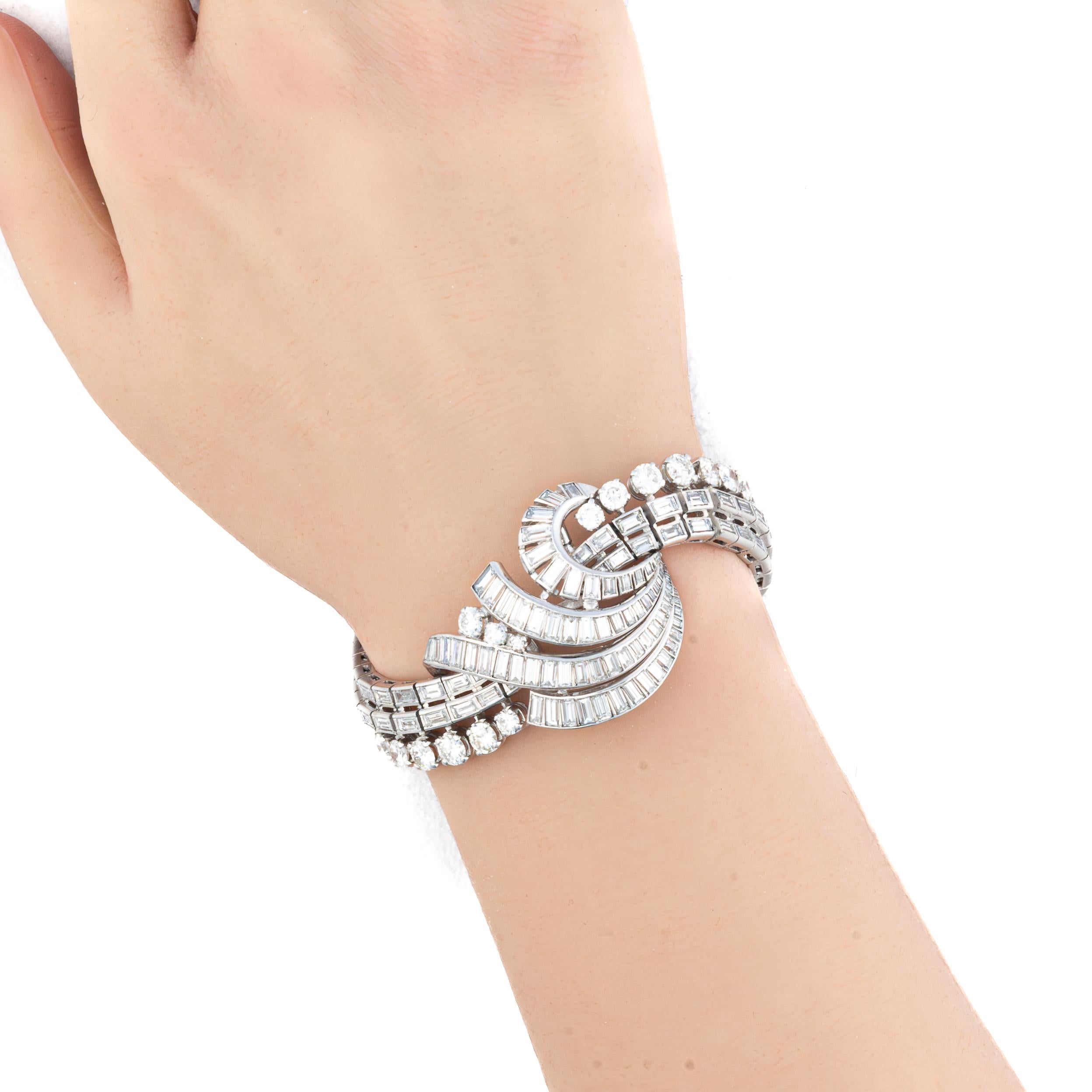 Retro Diamond Ribbon Multi Row Bracelet For Sale