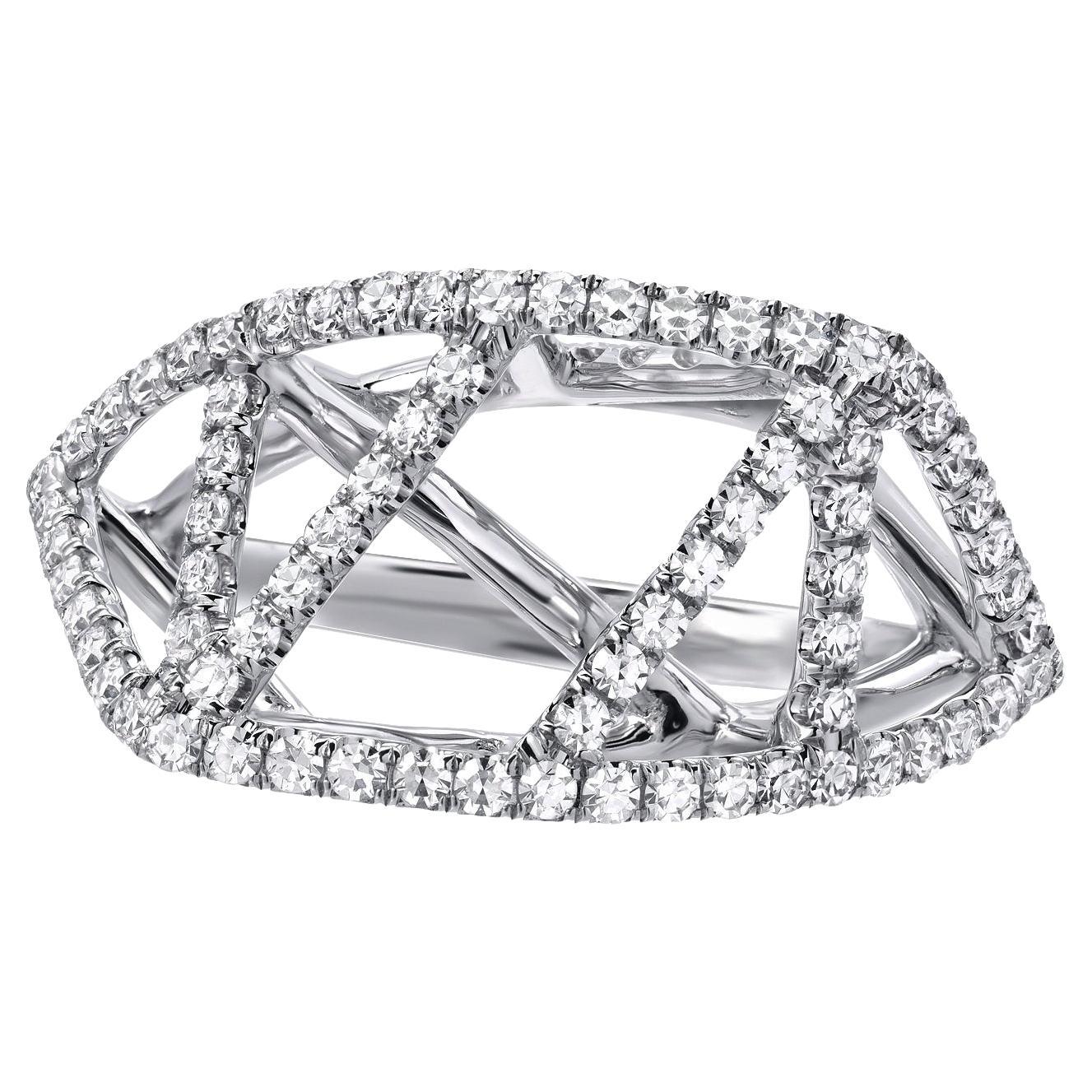 Diamond Ring 0.65 Carats Lattice Ring For Sale