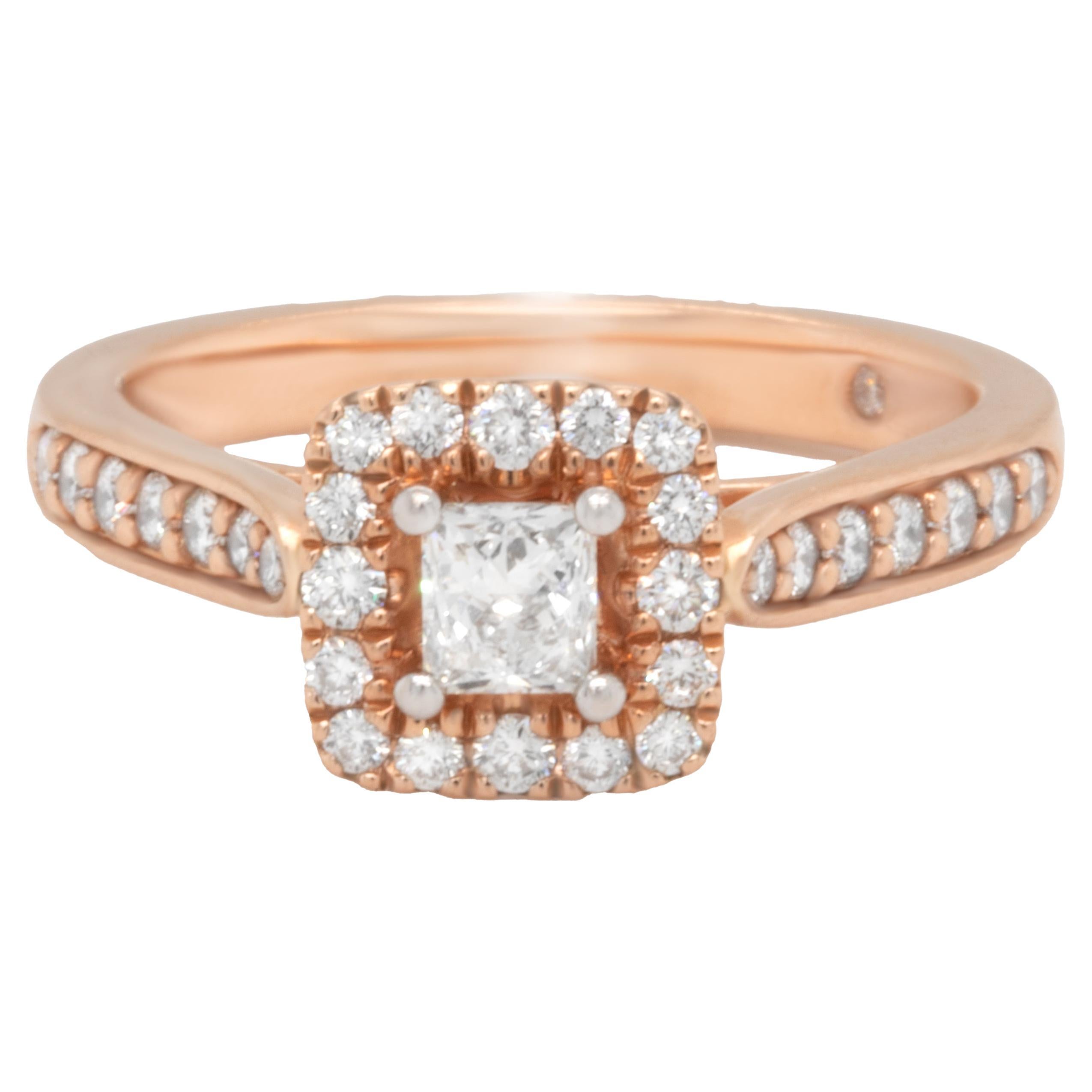 Diamond Ring 1.20 Carats 14K Rose Gold For Sale