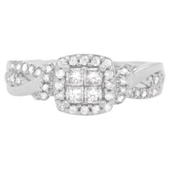 Bague en or 14 carats avec diamants de 1,20 carat au total