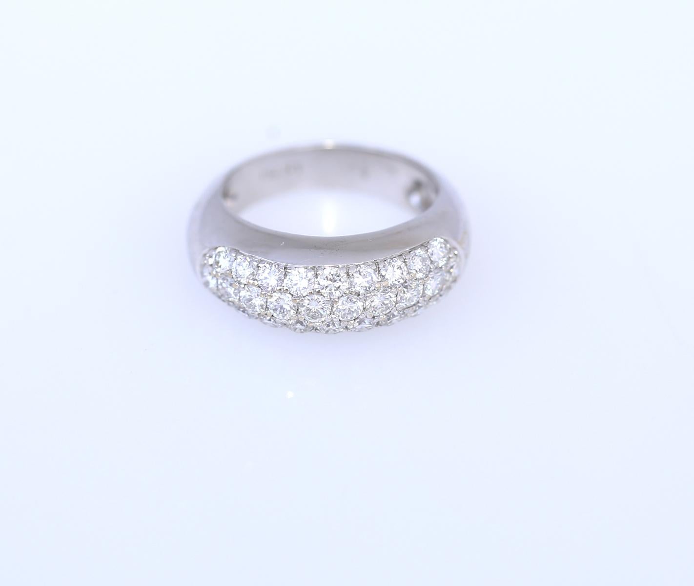 Round Cut Diamond Ring 1.3Ct 18K White Gold, 2010 For Sale