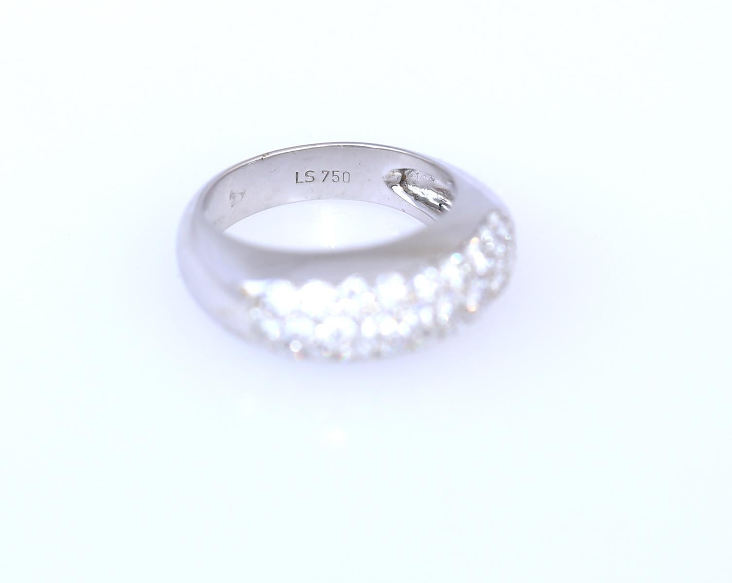 Diamond Ring 1.3Ct 18K White Gold, 2010 In Good Condition For Sale In Herzelia, Tel Aviv