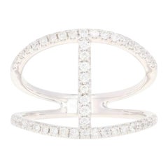 Diamond Ring, 14 Karat White Gold Contemporary Round Brilliant .40 Carat