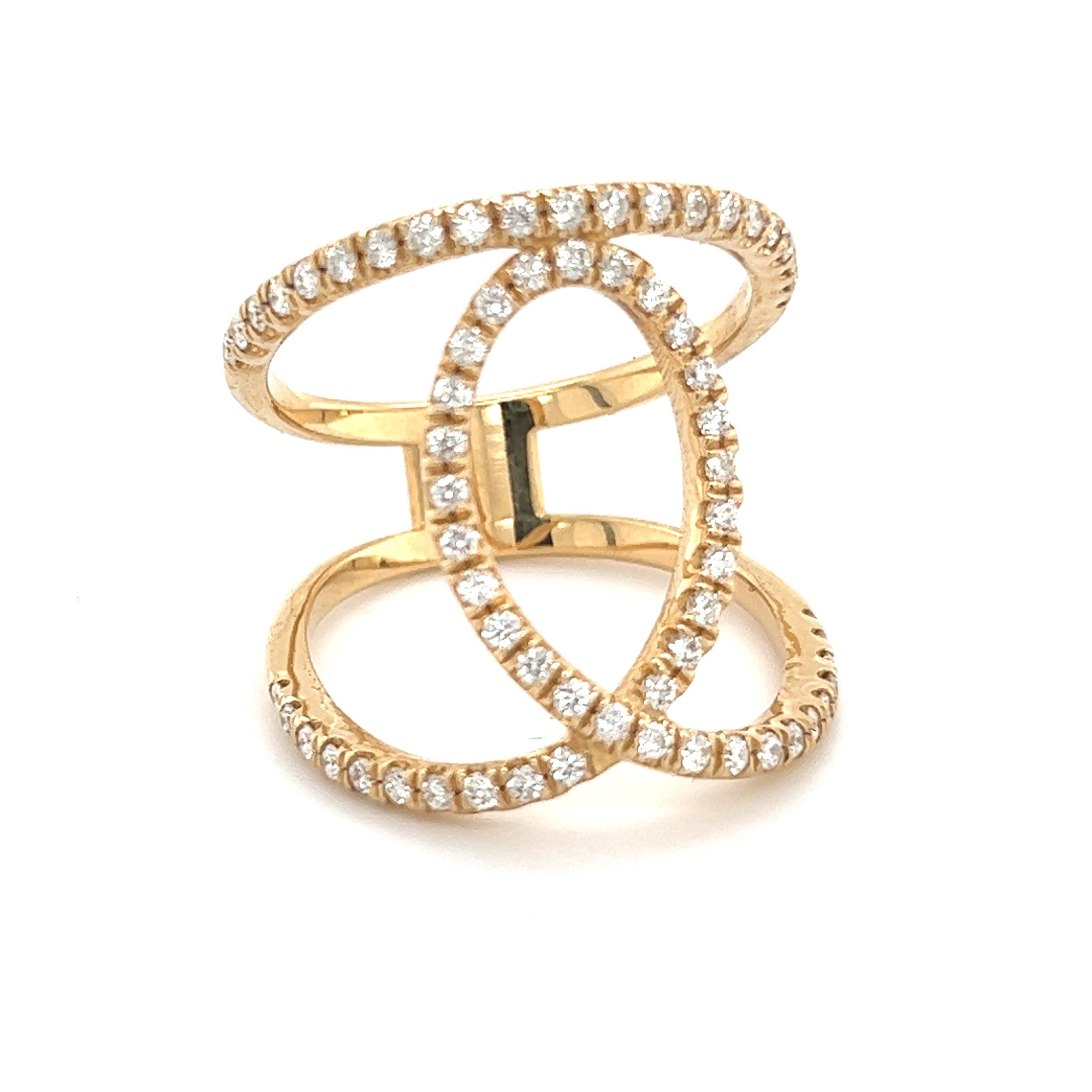 Anello con diamante in oro 14k 0,85 TCW 7,02 Grammi Certificato In condizioni Nuovo in vendita a Brooklyn, NY