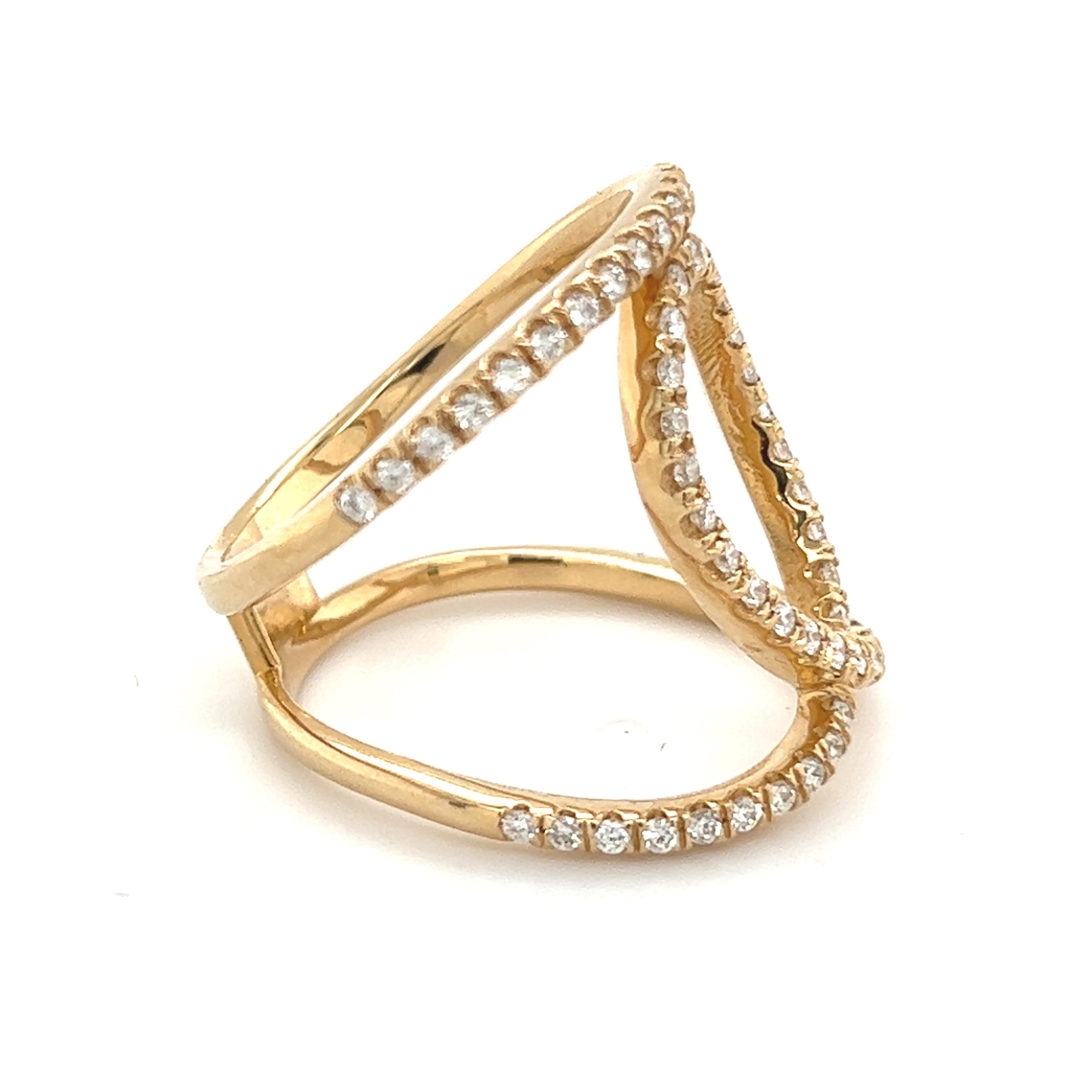 Donna Anello con diamante in oro 14k 0,85 TCW 7,02 Grammi Certificato in vendita