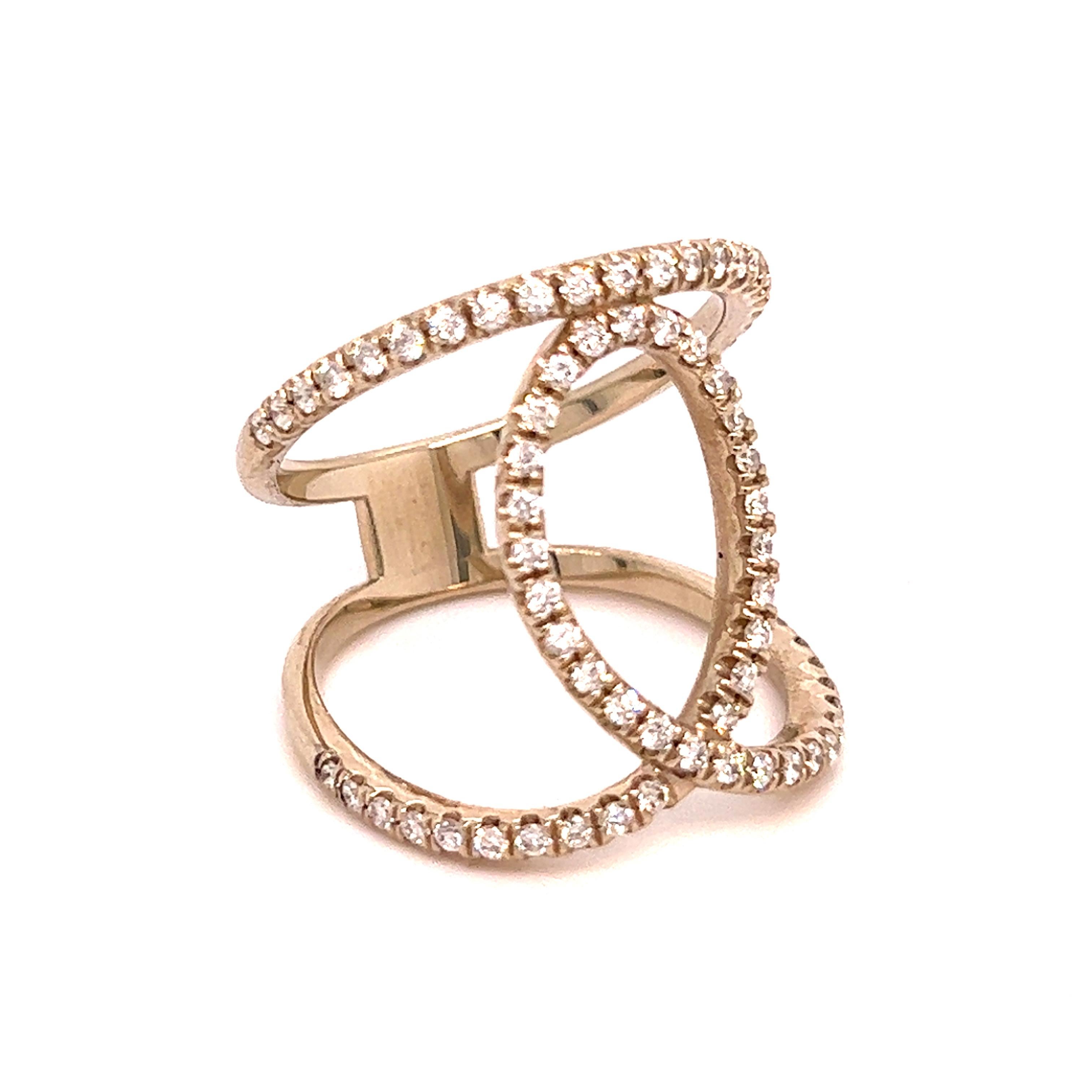Anello con diamante in oro 14k 0,85 TCW certificato In condizioni Nuovo in vendita a Brooklyn, NY
