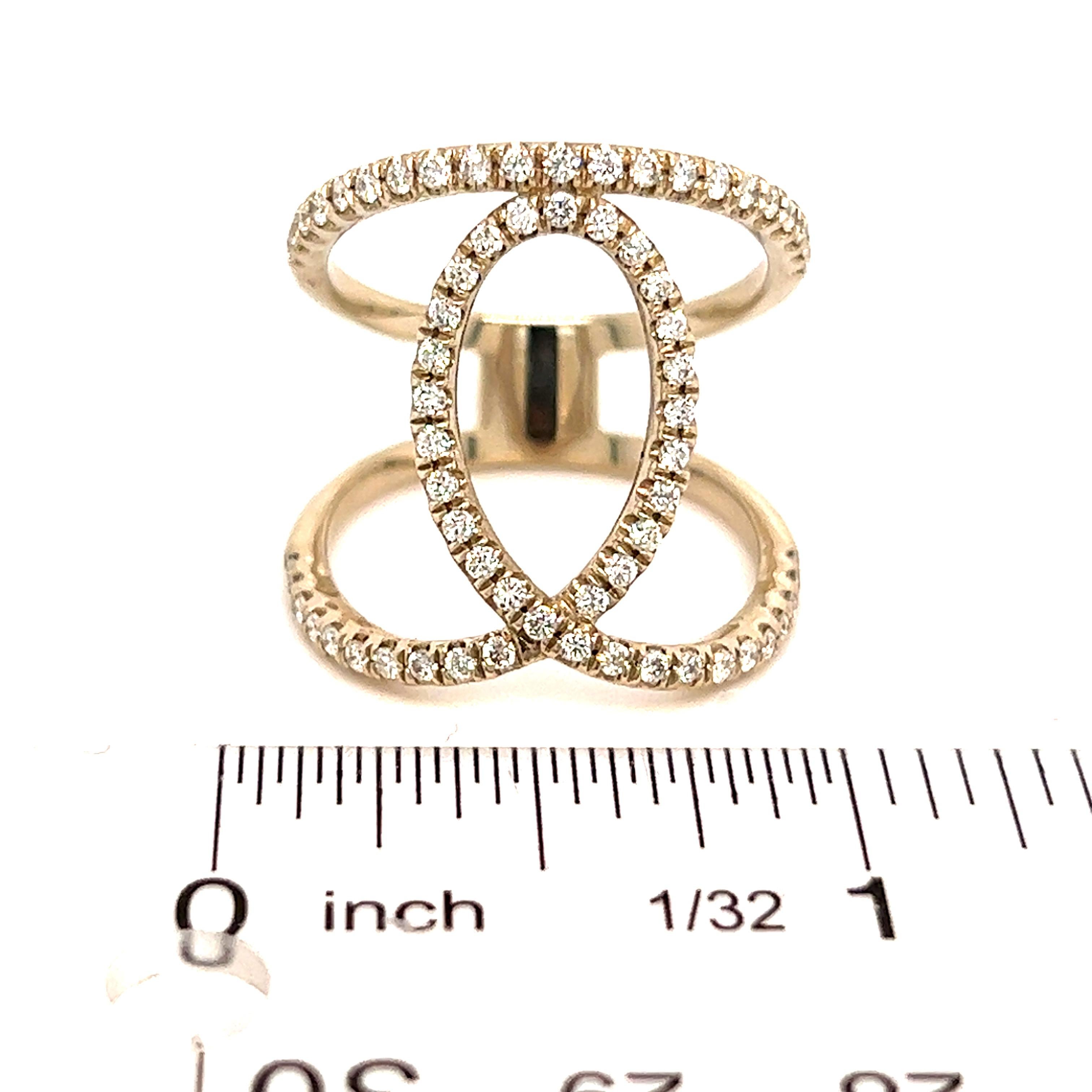 Donna Anello con diamante in oro 14k 0,85 TCW certificato in vendita