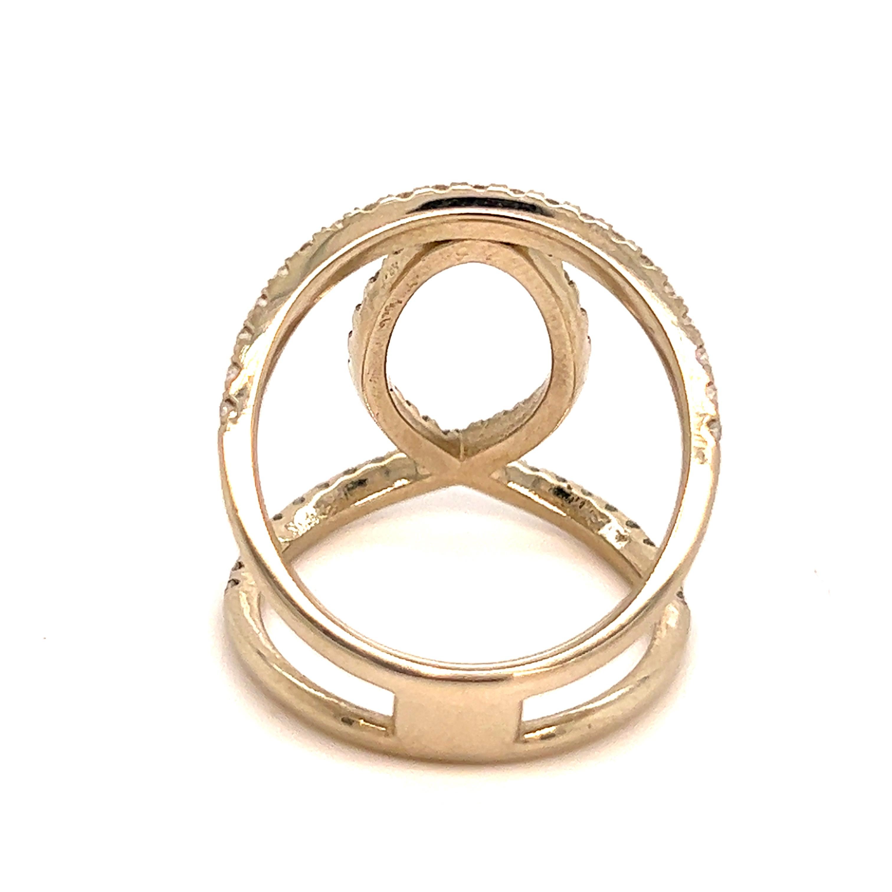 Anello con diamante in oro 14k 0,85 TCW certificato in vendita 1