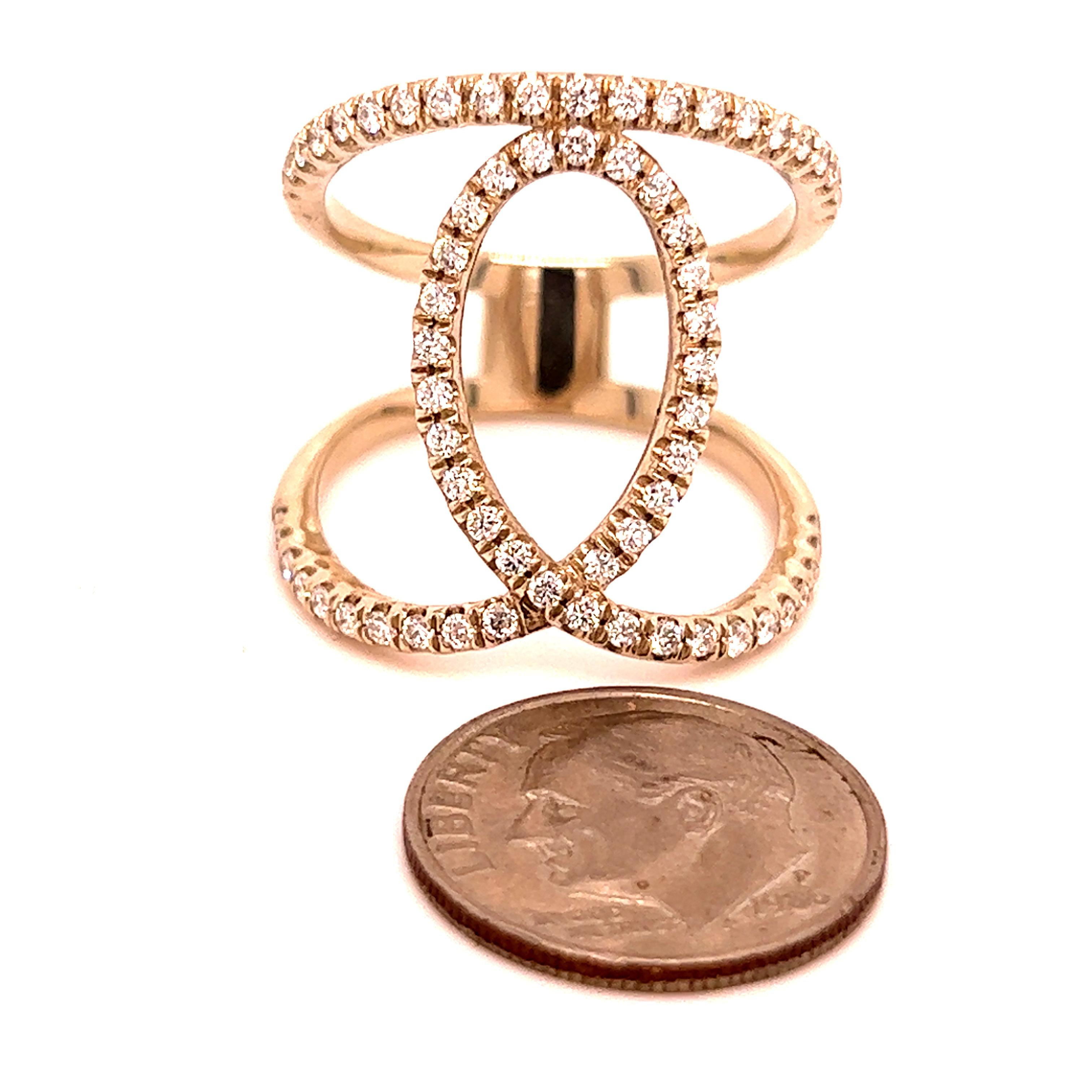 Anello con diamante in oro 14k 0,85 TCW certificato in vendita 3