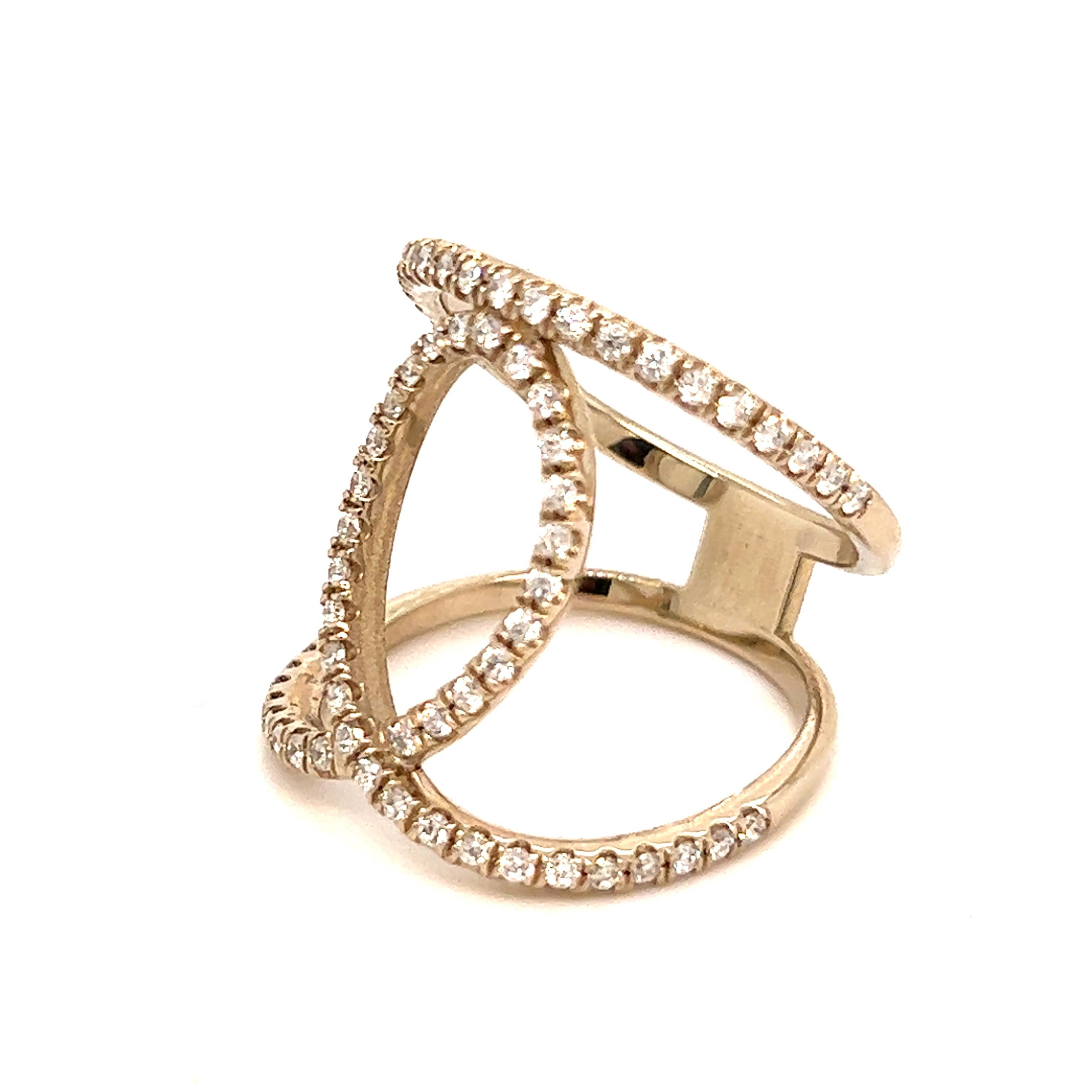 Anello con diamante in oro 14k 0,85 TCW certificato in vendita 4