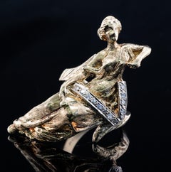 Diamond Ring 14K Gold Ancient Greek Mythology Goddess of Hope