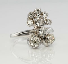 Diamant-Ring 14K Gold Blume Vintage von Haco 1,45 TDW