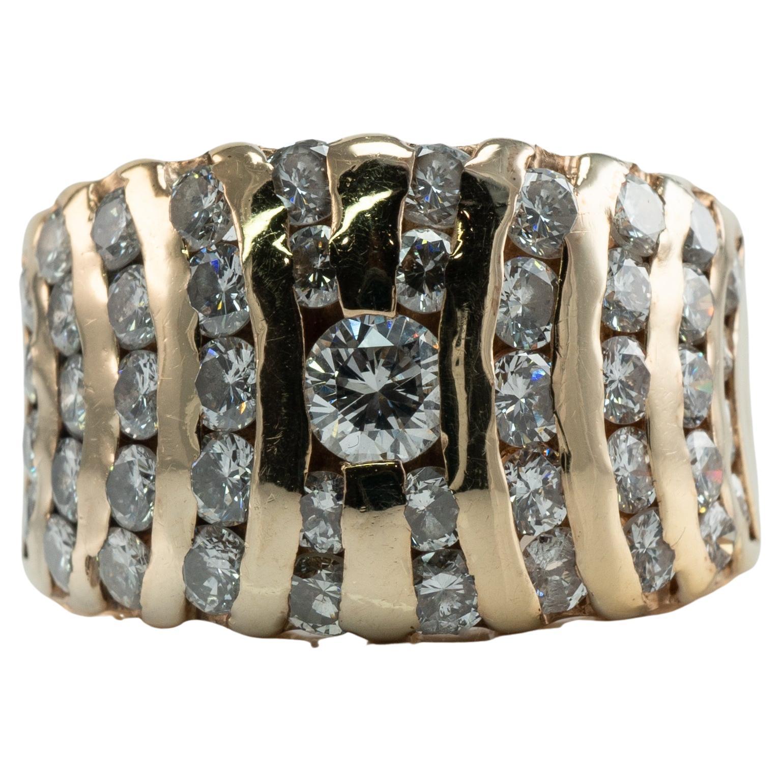 Effy 14K Gold 4.82ctw White and Fancy Brown Diamond Open Quilted Wide