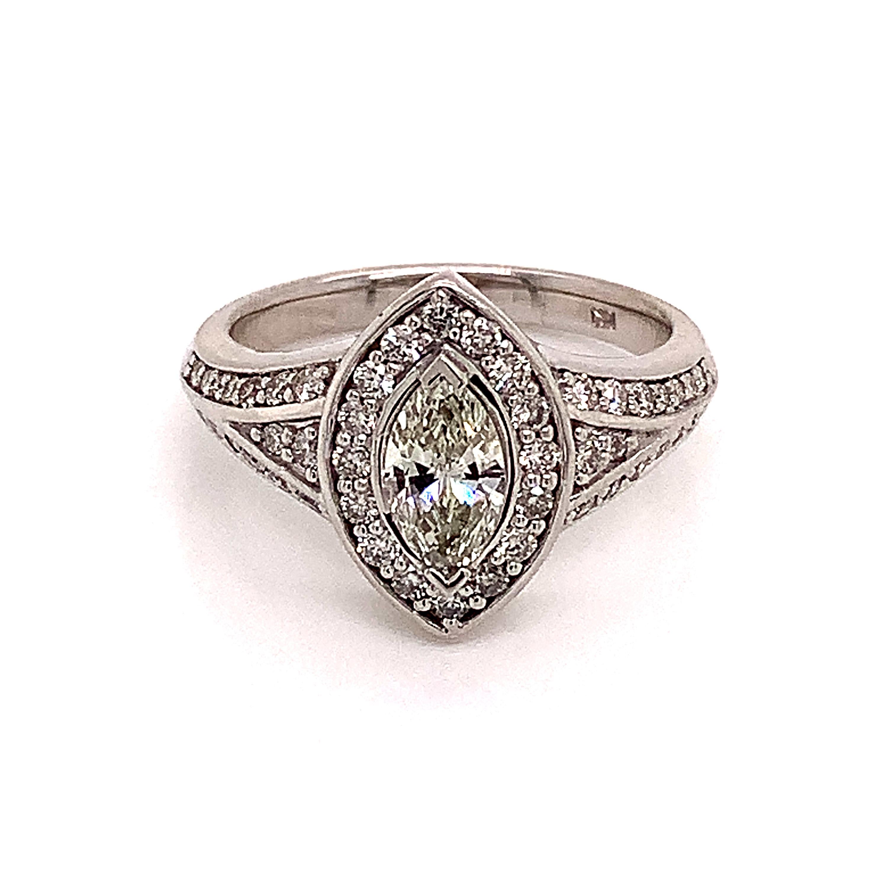 Anello con diamante in oro bianco 14k 0,45 TCW 4,88g certificato in vendita 5