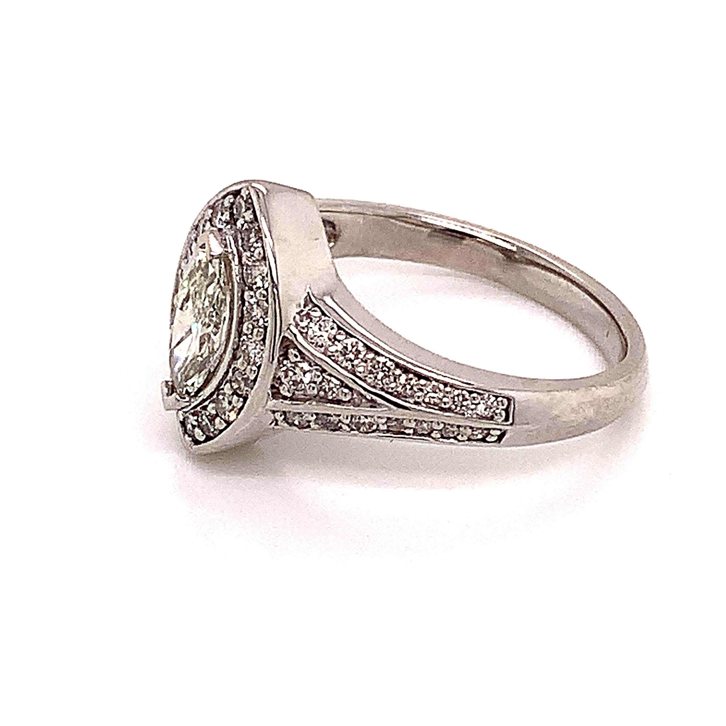 Anello con diamante in oro bianco 14k 0,45 TCW 4,88g certificato in vendita 7