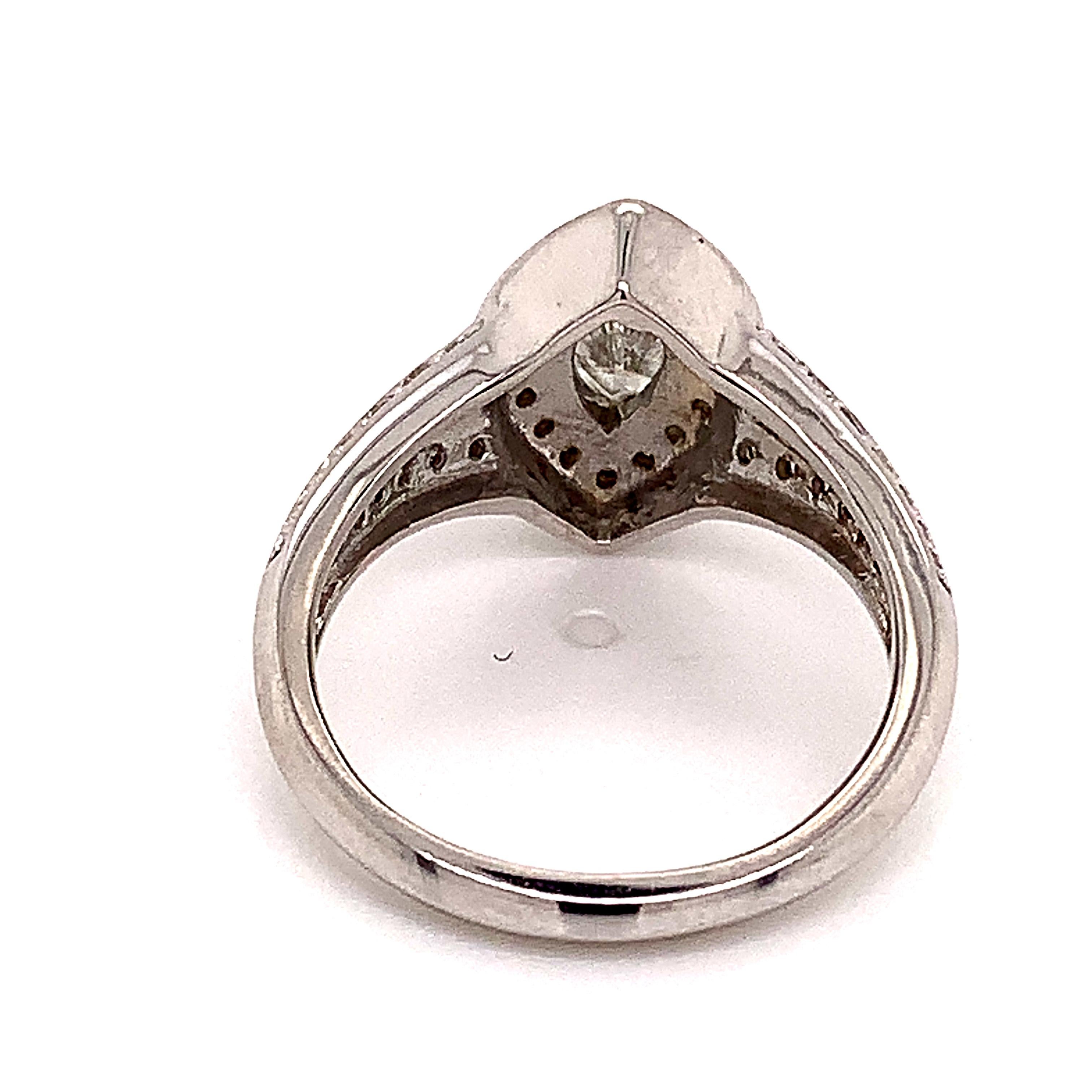 Anello con diamante in oro bianco 14k 0,45 TCW 4,88g certificato in vendita 2