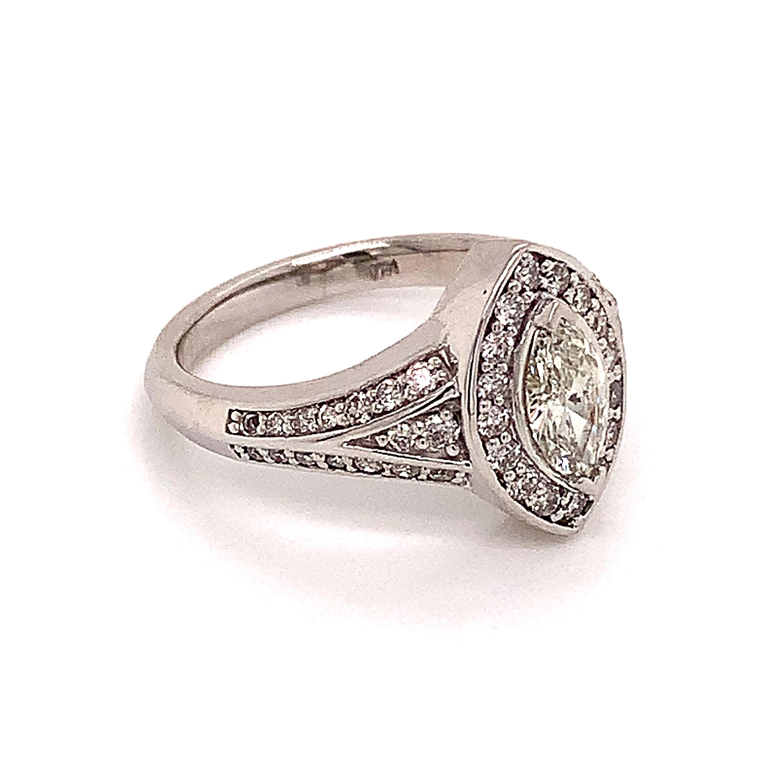 Anello con diamante in oro bianco 14k 0,45 TCW 4,88g certificato in vendita 3