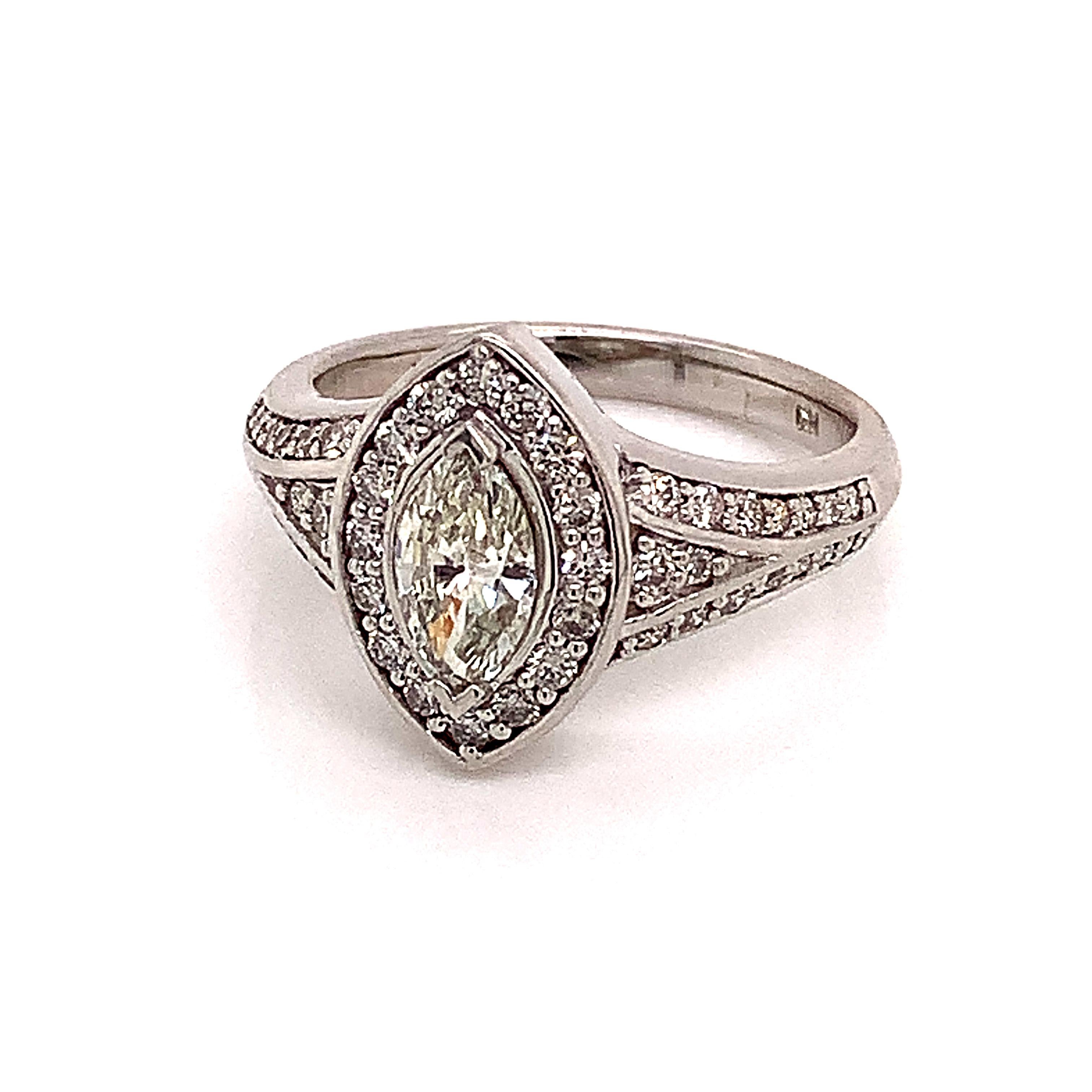 Anello con diamante in oro bianco 14k 0,45 TCW 4,88g certificato in vendita 4
