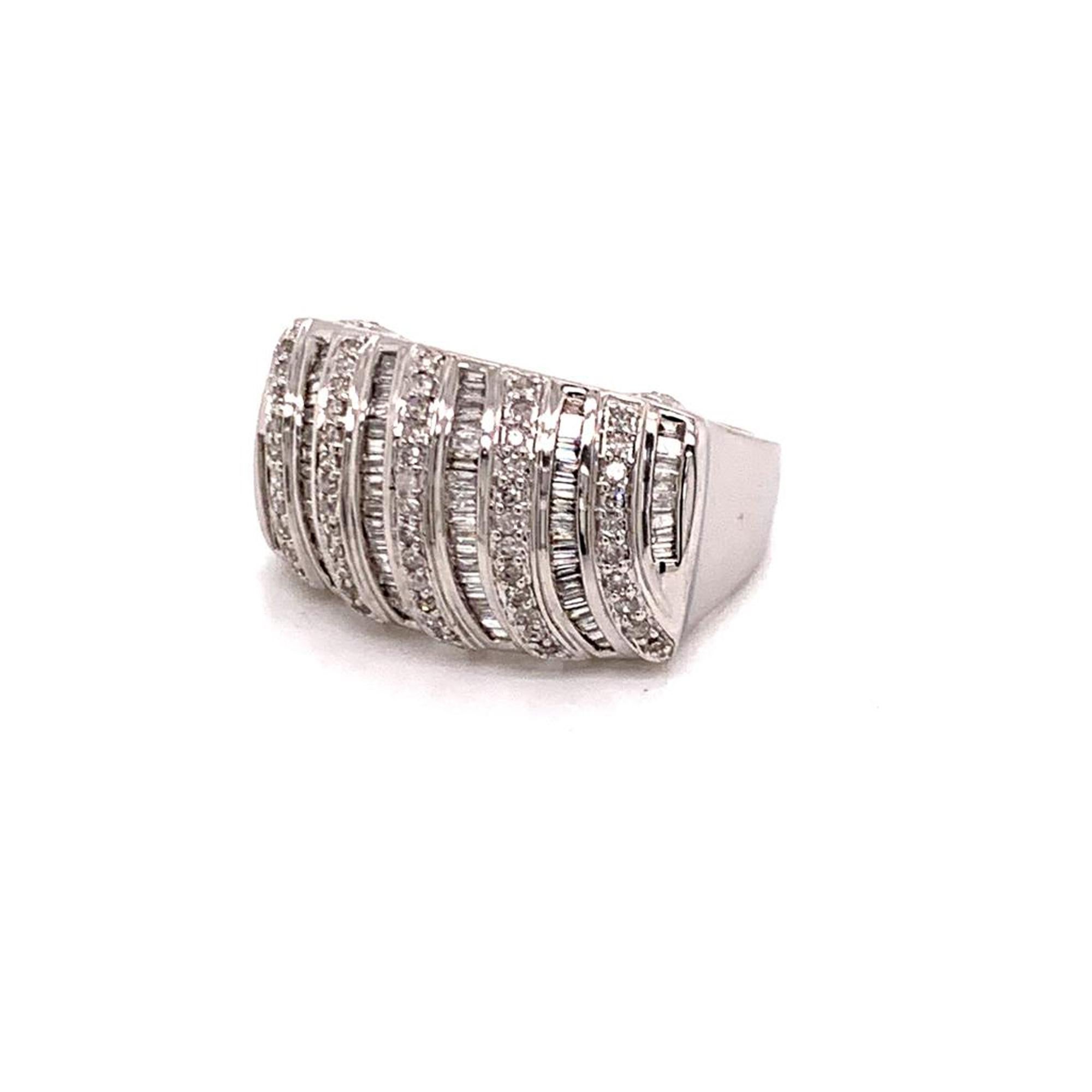 Women's Diamond Ring 14k White Gold 0.72 TCW Statement Women Certified For Sale