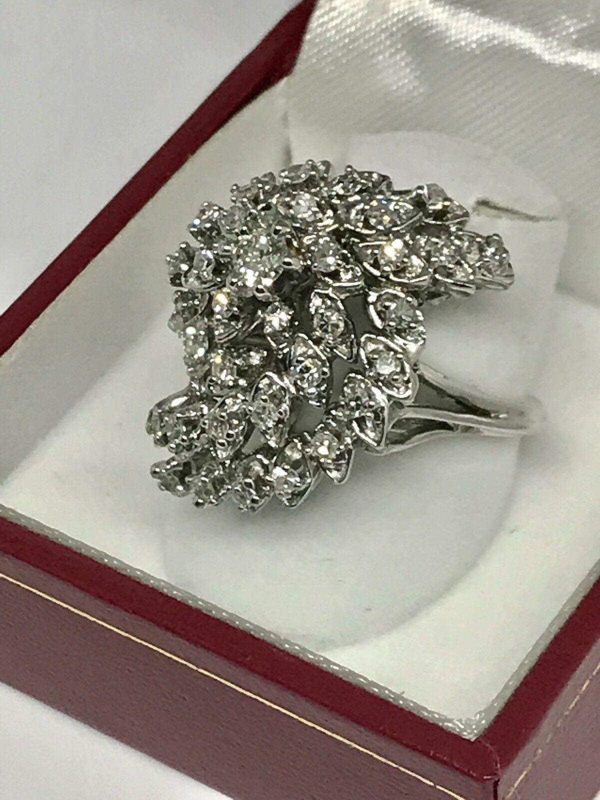 Diamond Ring 14k White Gold 1 TCW Women Certified 4