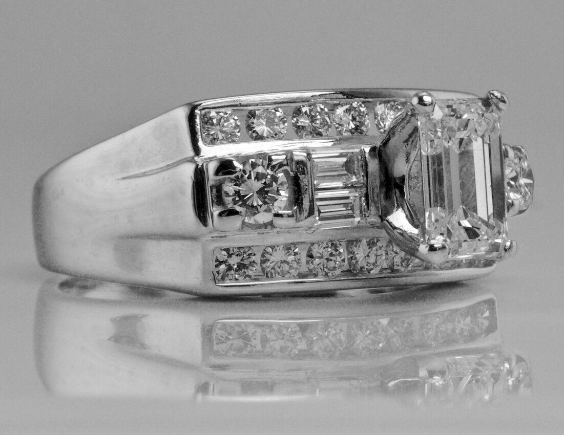 Diamond Ring 14K White Gold Band 1.14 TDW Engagement For Sale 4