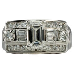 Vintage Diamond Ring 14K White Gold Band 1.14 TDW Engagement