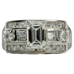 Diamond Ring 14K White Gold Band 1.14 TDW Engagement