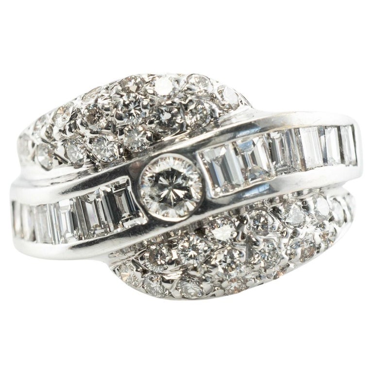 Diamond Ring 14K White Gold Band 1.31 TDW For Sale at 1stDibs