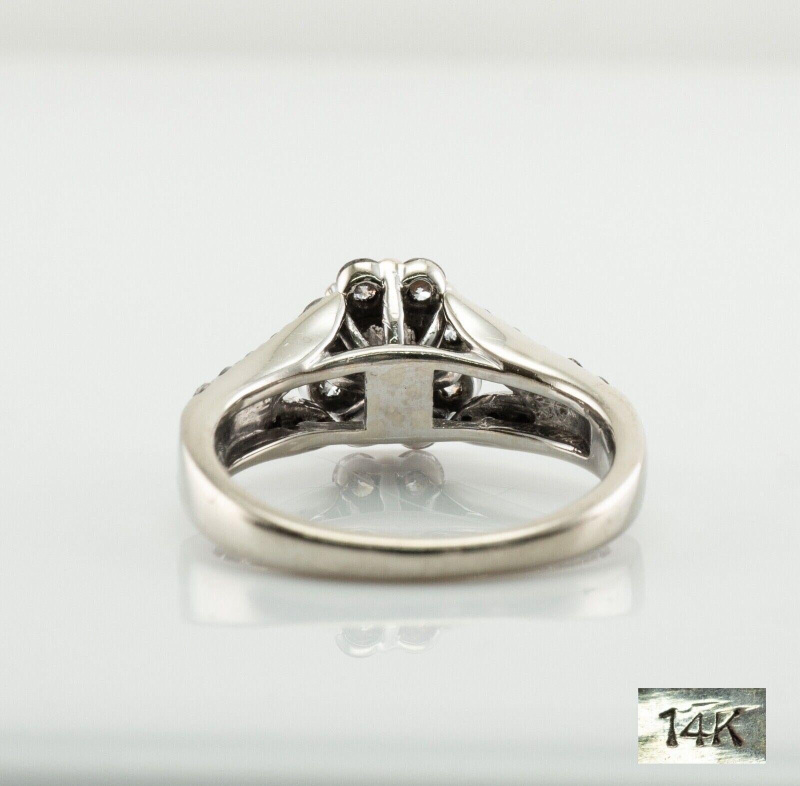 Diamond Ring 14K White Gold Band 1.36 TDW Engagement For Sale 3