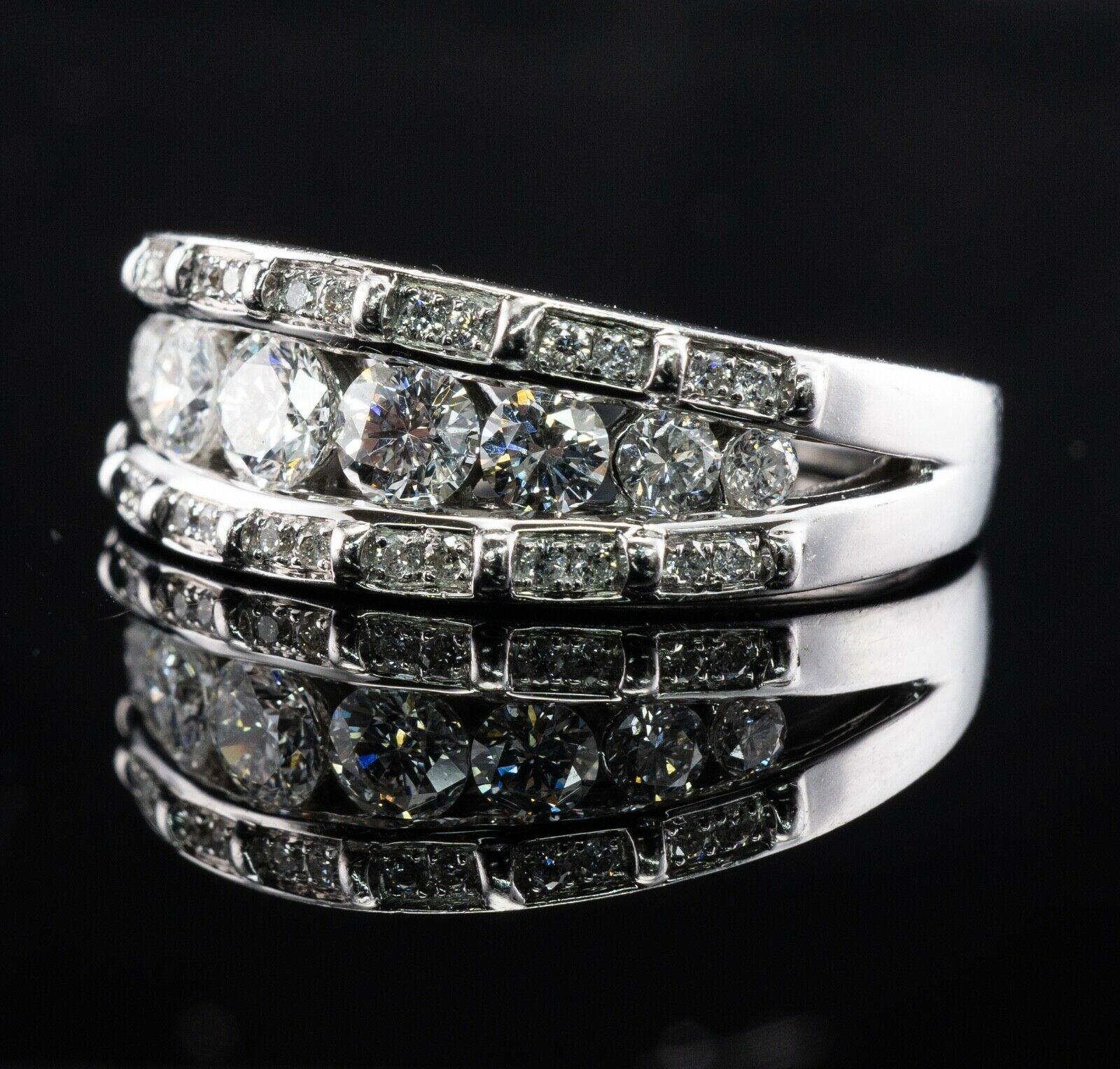 Bague de mariage en or blanc 14 carats 1,39 TDW en vente 6