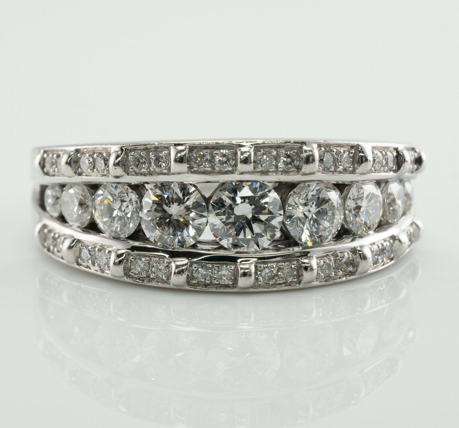 Bague de mariage en or blanc 14 carats 1,39 TDW en vente 2