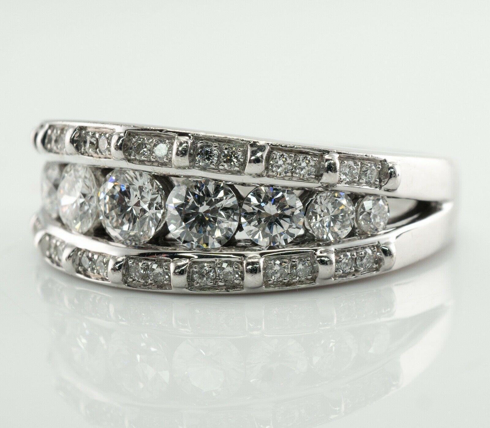 Bague de mariage en or blanc 14 carats 1,39 TDW en vente 3