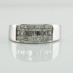 Diamond Ring 14k White Gold Band 1.80cts Anniversary or Wedding