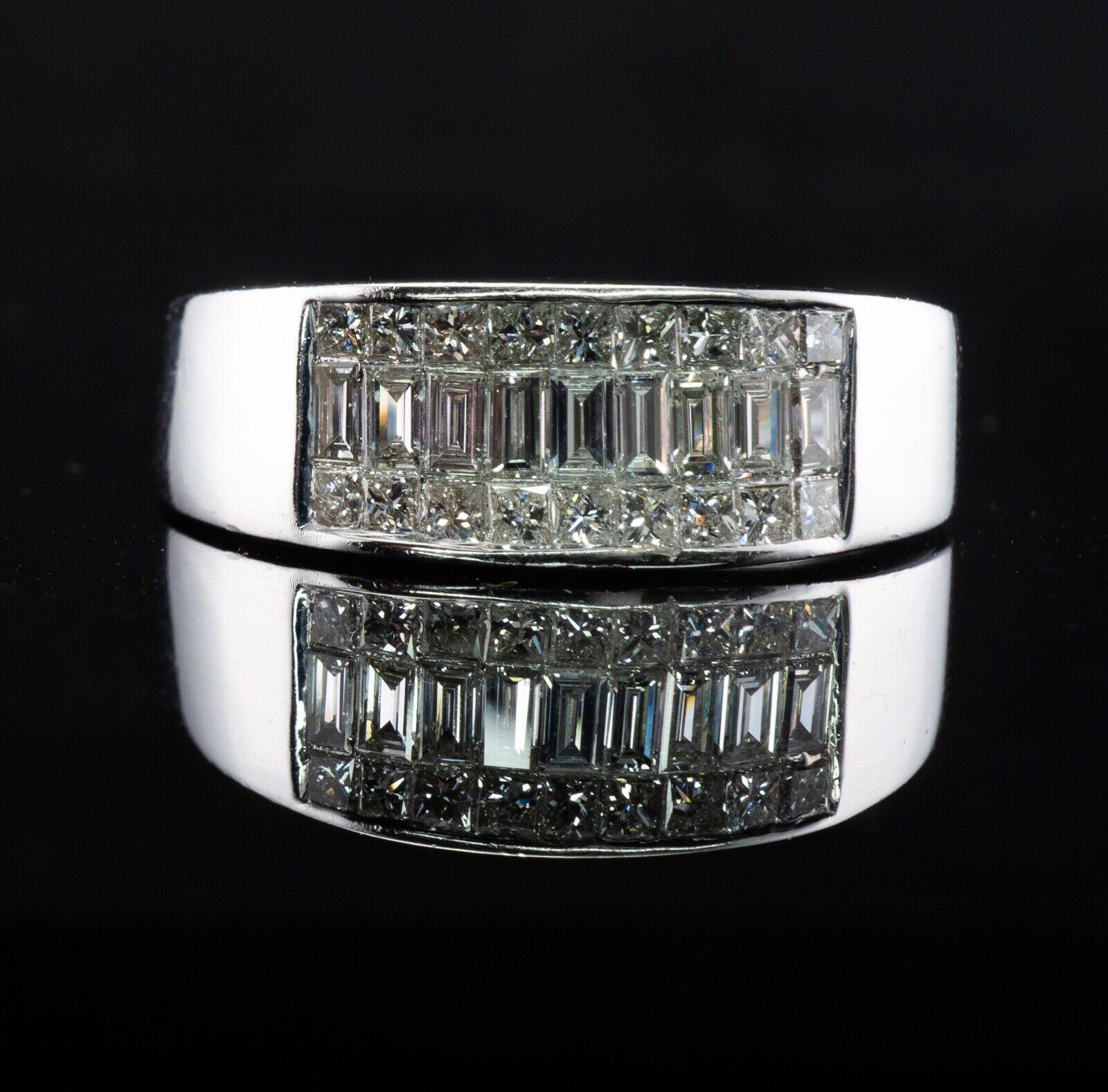 Bague d'anniversaire ou de mariage en or blanc 14 carats avec diamants 1,80 carat Bon état - En vente à East Brunswick, NJ