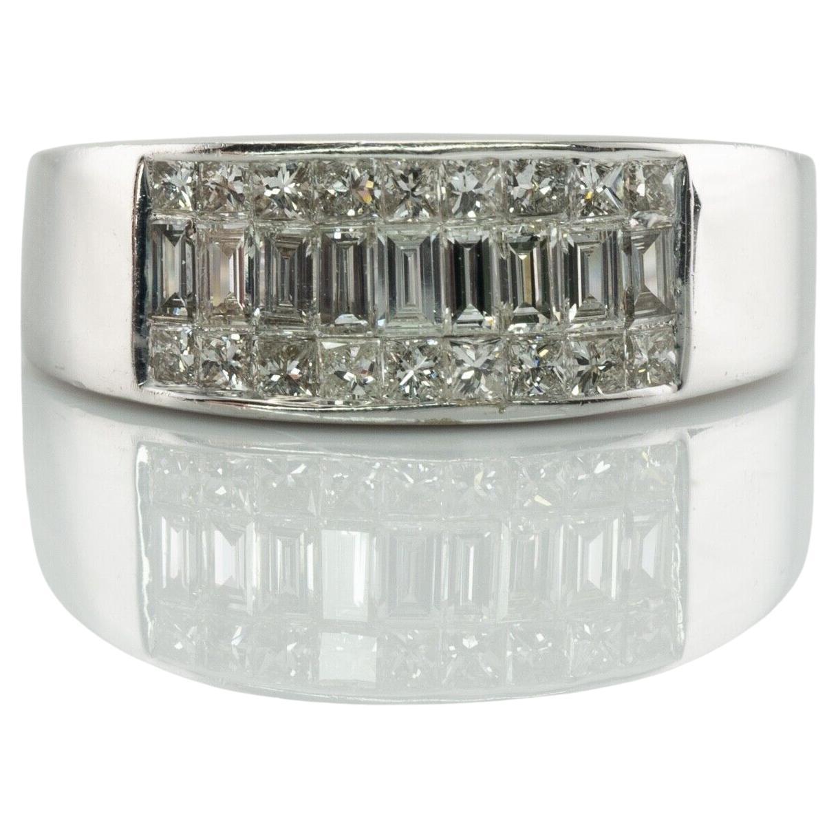 Diamond Ring 14k White Gold Band 1.80cts Anniversary or Wedding For Sale