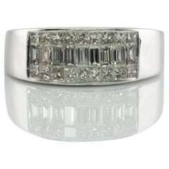 Diamond Ring 14k White Gold Band 1.80cts Anniversary or Wedding
